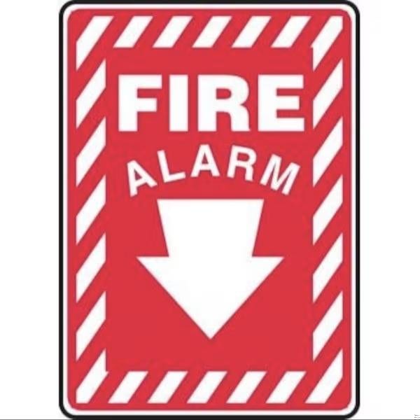 Accuform SAFETY SIGN FIRE ALARM DOWN ARROW MFXG501VS MFXG501VS - main